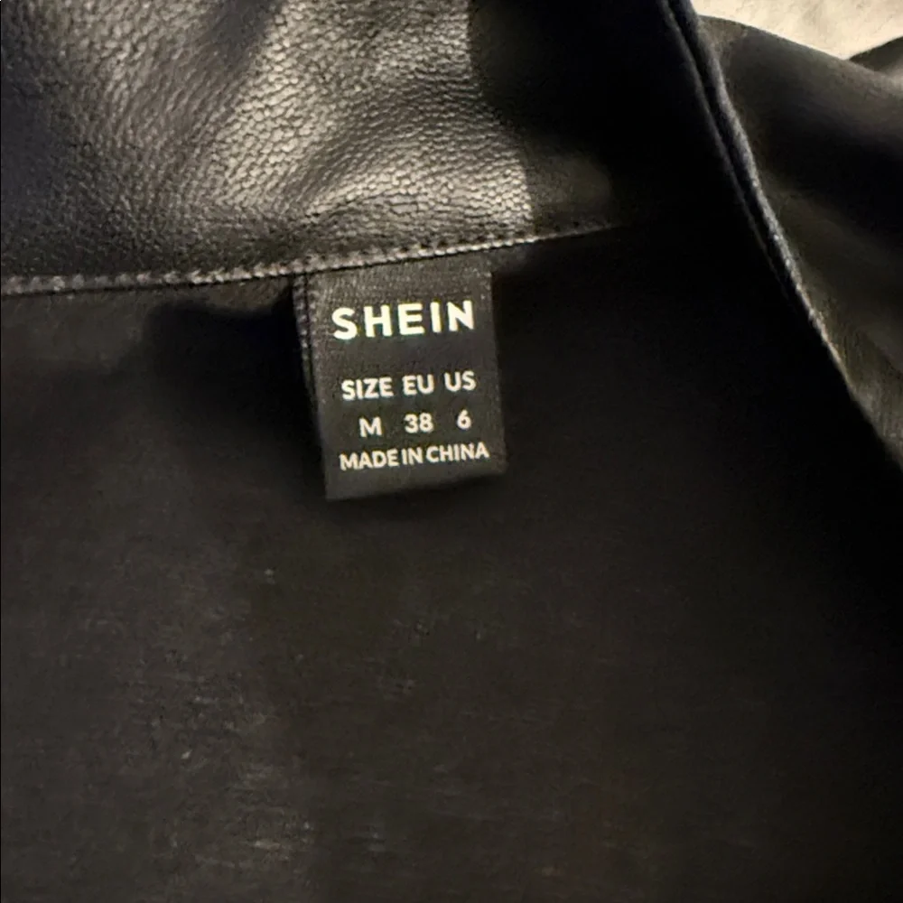 SHEIN Black Leather Jacket with Pink Star - Picture 3 of 3